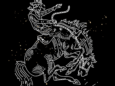 Horsey cowboy horsey illustration line art team spirit