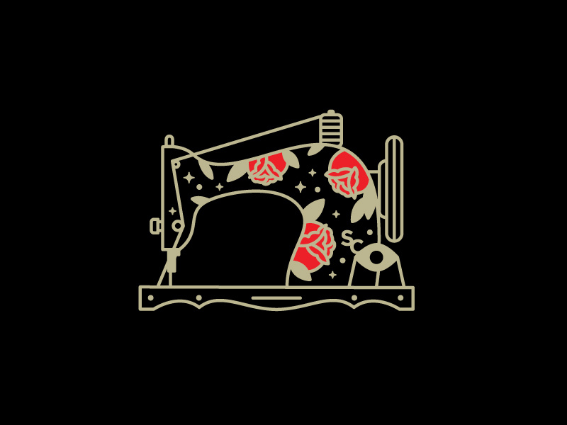 Little Singer slvt cult pin wire illustration icon sewing machine sew singer