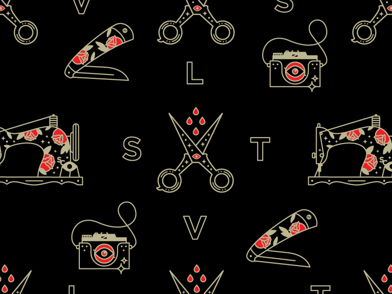 Squad scissors slvt squad pocket knife camera line icon sewing machine singer illustration
