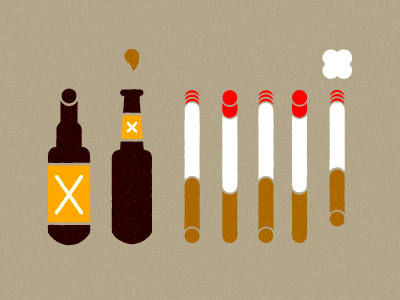 Beer & Cigarettes beer cigarettes illustration