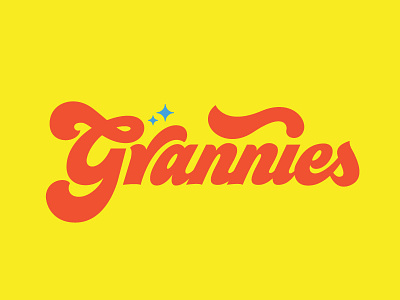 Grannies 70s bad bitches grannies lettering logo type