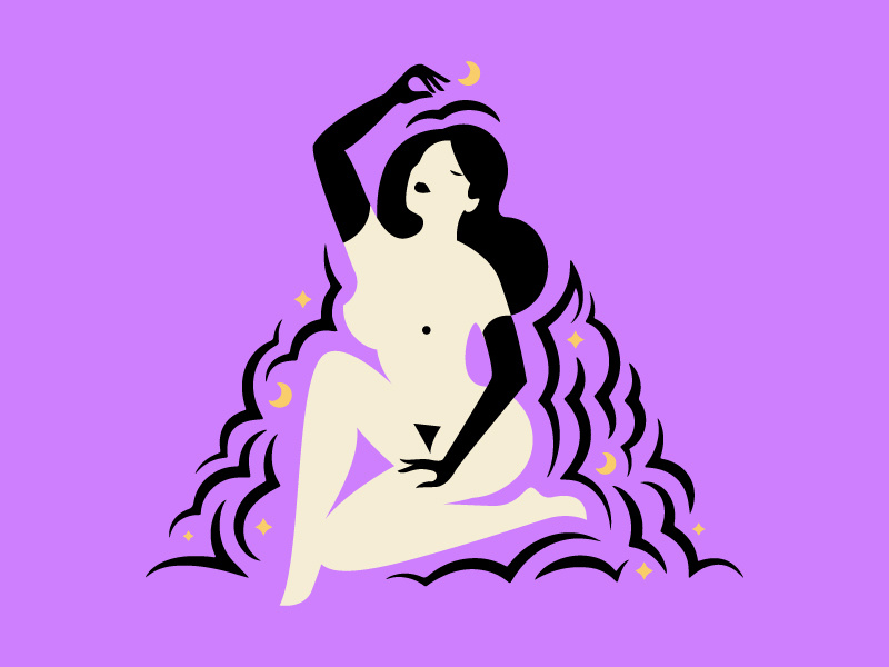 Sparklevania woman cosmic halloween witch illustration