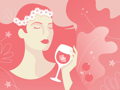 Strawberry Dill — Spring Poster flowers illustration shrub spring spritz woman