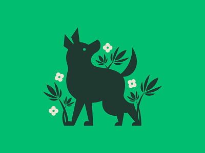 Doggo Logo dog flowers herbs illustration logo weed