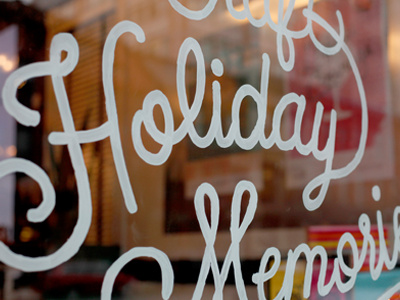 Craft Holiday Memories holiday lettering livingsocial paint typography window