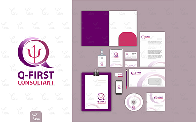 Logo and Stationery Design for Q-First Consultant branding consultant design icon logo psychology stationery design vector