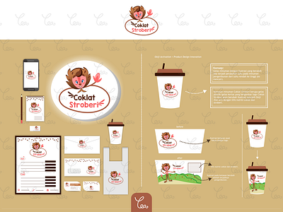 Logo, Packaging, and Stuff Design for Coklat Stroberi