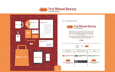 Logo and Stationery Design for First Midwest Bancorp bank branding corporate identity design graphicdesign logo poster stationery design vector