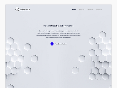 Levercode homepage 3d hexagon levercode neomorphic neomorphism soft ui