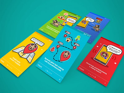 A safety animal app carousel illustration ui