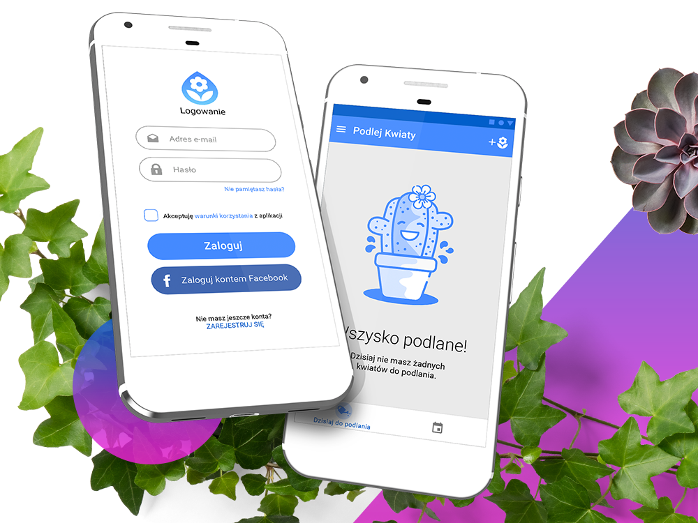 Watering plant app login screen by Joanna Rogańska on Dribbble