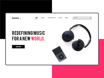 RUCKSACK Music Brand-Concept Idea adobexd branding minimal music product ui