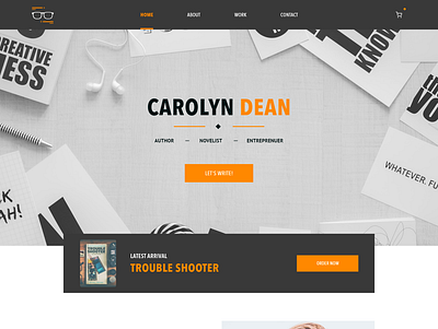 Carolyn Dean - Author Website Branding Concept adobe xd author branding design ui website writer