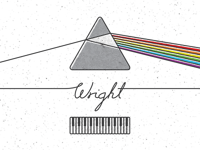 Richard Wright! halftone icon illustration keyboard lettering pink floyd prism richard wright rock texture type typography