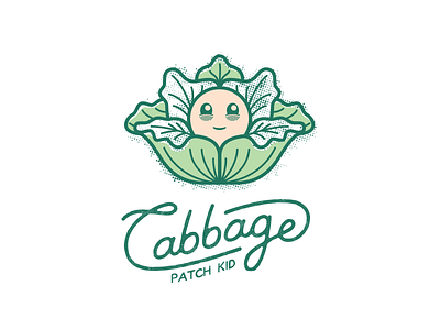 Cabbage Patch Kid baby cabbage cabbage patch kid halftone icon illustration lettering texture type typography