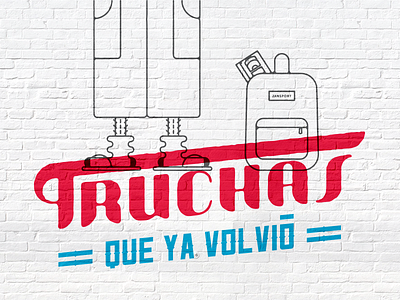 Truchas backpack cholo icon illustration lettering lines texture truchas type typography