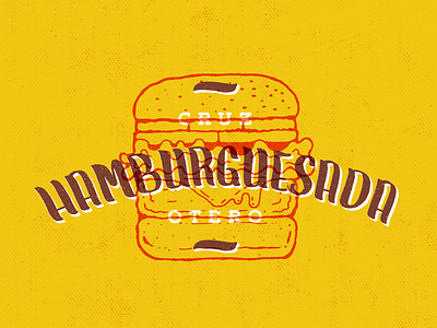 Hamburguesada! burger halftone hamburguesa handmade illustration lettering screen print texture type typography