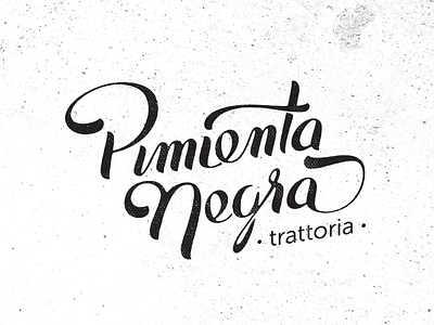 Pimienta Negra black pepper lettering logotype pimienta pimienta negra texture trattoria type typography