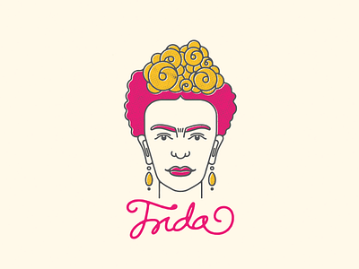 Frida frida kahlo halftone handtype illustration lettering lines minimal screenprint texture type typography