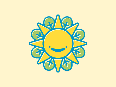 Spring - Summer icon illustration leaves lines minimal spring summer sun