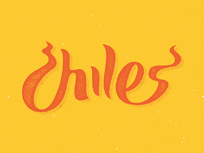 Chiles chile chiles chilli fire halftone hot lettering mexico texture type typography