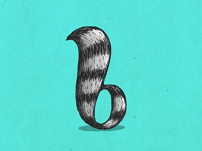 Raccoon b alphabet b coon custom type illustration lettering mapache raccoon type typography