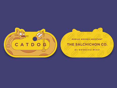 Catdog Business Card 90s branding business card cartoon cat catdog dog illustration logo logotype nickelodeon rebranding