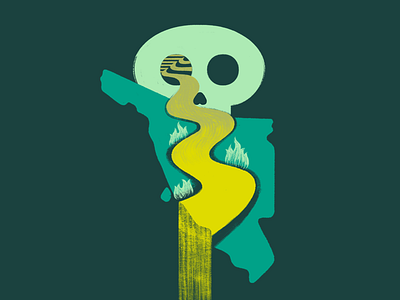 Río tóxico brush death illustration logo méxico protest skull sonora texture toxic