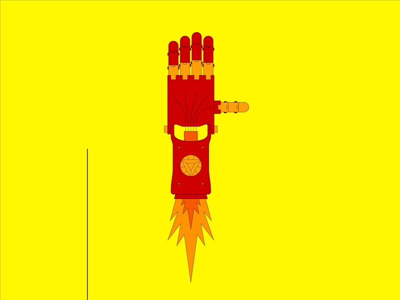 Iron Man Flying Arm animation arm cel animation fire fist gif illustration iron man line loop motion prosthesis
