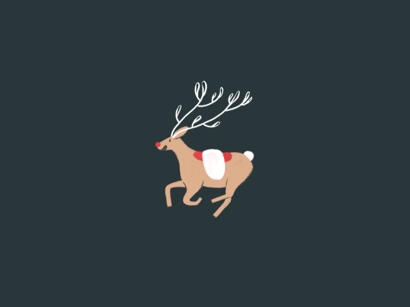 Running Rudolph after effects animation cel animation christmas holidays illustration reindeer rudolph run cycle traditional animation