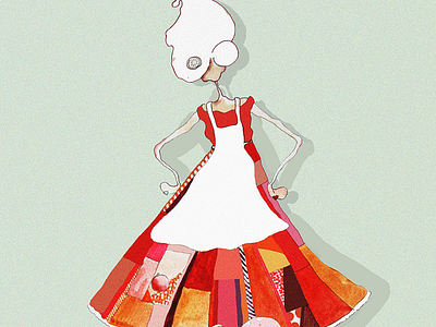 girl dress girl illustration