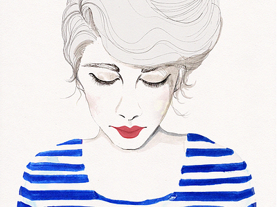 Beautiful Stripes fashion illustration stripes woman