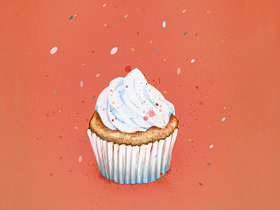 The cake digital editing illustration watercolor