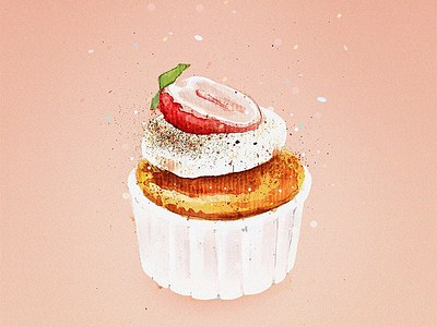 Cupcake cake cupcake illuatration markers watercolor