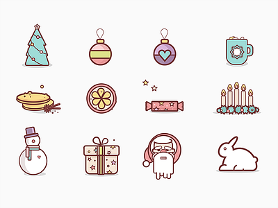 christmas icons christmas icons new year sketch