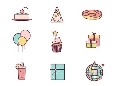 Birthday Icons Set