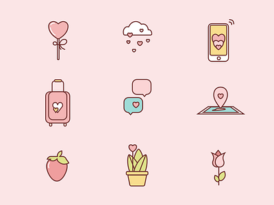 St Valentines icons icons illustration love sketch st valentines