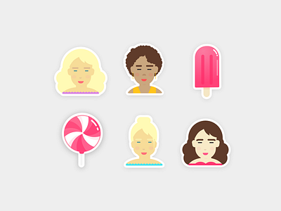 Stickers ice cream illustration stickers women