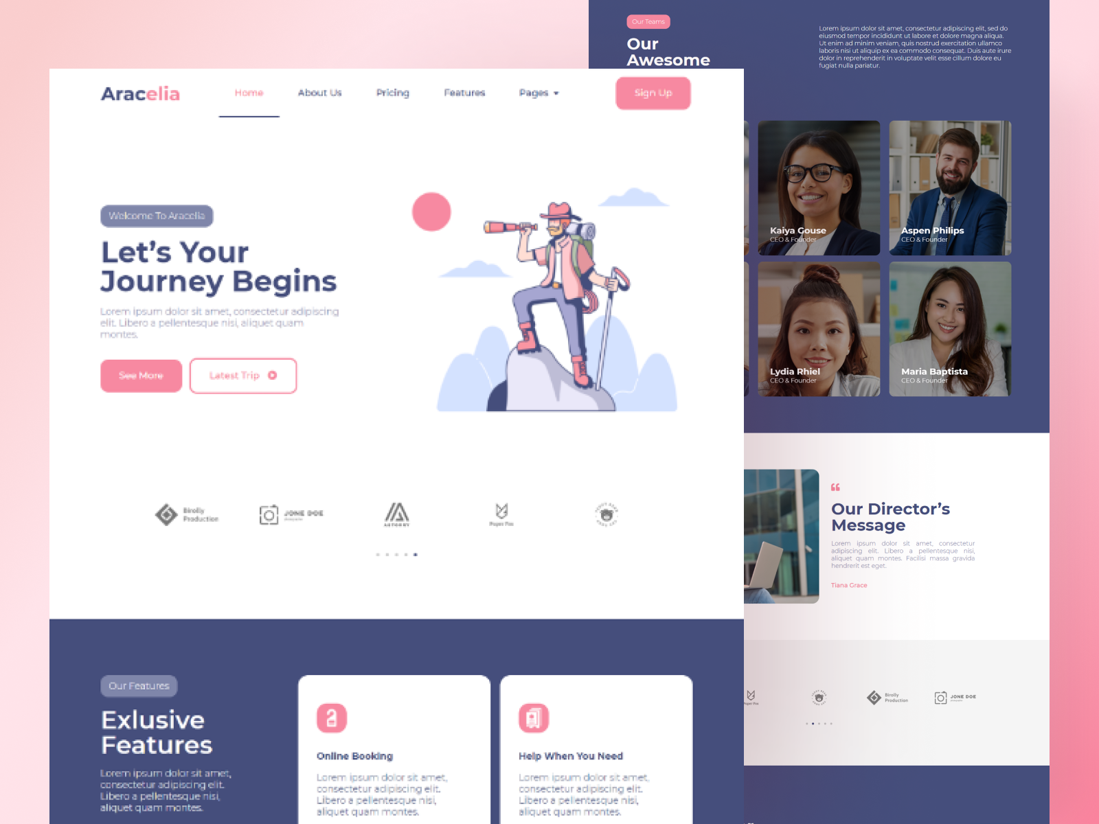 Aracelia - Travel Agency by Eztudio on Dribbble