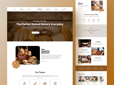 Bakery.co - Bakery Shop Website bakery branding brown cake shop classic design food minimal order responsive restaurant sale sweet template kit ui web design