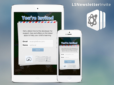 Newsletter Form for Word Search App form interface ios modal window newsletter signup texture ui