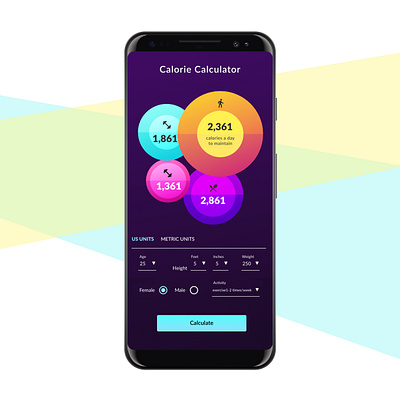 Calorie Calculator Concept 004 android concept app concept design dailyui fitness graphic design interface sketch user interface