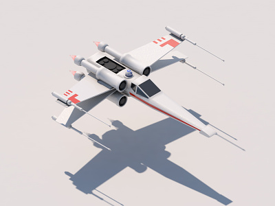 X-Wing Starfighter 3d c4d cinema4d lowpoly space starwars x wing