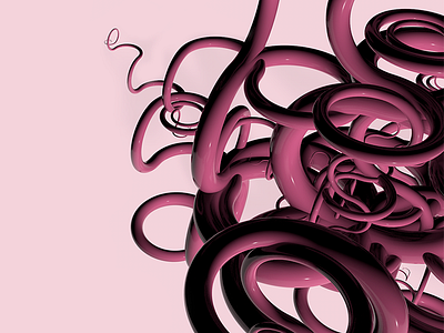 Swirls#2 3d art branch c4d cinema4d glossy lines pink swirls