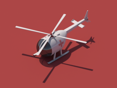 Rescue Helicopter 3d cinema4d doctor helicopter isometric medical rescue rotor vehicle. flying