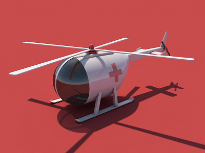 Rescue Helicopter 3d cinema4d doctor helicopter isometric medical rescue rotor vehicle. flying