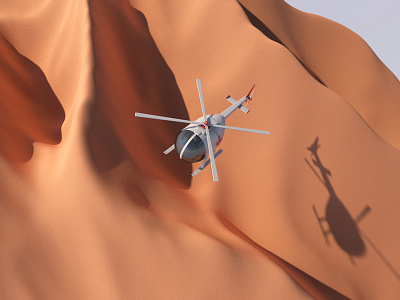 Desert Rescue 3d cinema4d desert doctor helicopter isometric medical rescue rotor vehicle. flying