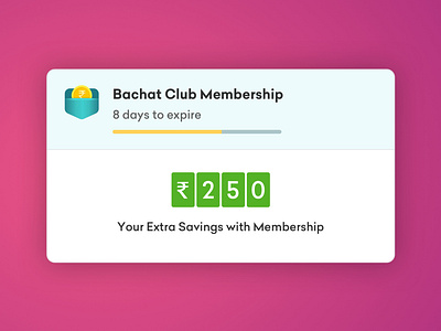 Bachat Club summary widget app design logo ui ux