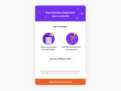 Grofers contacts sync app design grofers icon illustration ui ux