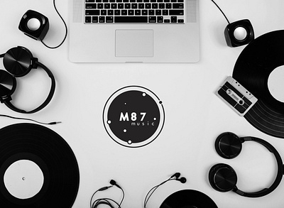 m87 music brand design brand identity branding branding concept design galaxy logo logodesign logotype vector